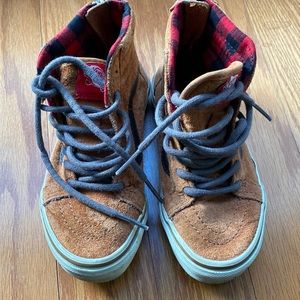 Vans kids high-top sneakers size 13.5 tan/flannel